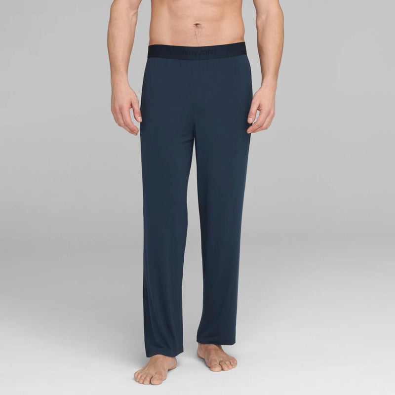 Tommy John Men's Second Skin Pajama Pants, Comfortable Soft with Pockets Sleepwear, Lounge, Yoga, Sweatpants for Men, Elastic Band Pajama Bottoms (Dress Blue, Medium) - Image 2